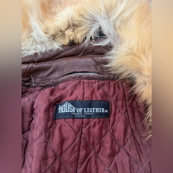 House of Leather Jacket with Genuine Fox Fur Collar – Vintage - Picture 14 of 16